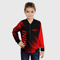 Бомбер детский Mini - red gradient вертикально, цвет: 3D-черный — фото 2