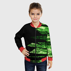 Бомбер детский Color green black, цвет: 3D-красный — фото 2