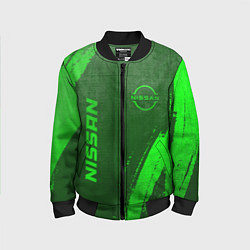 Бомбер детский Nissan - green gradient вертикально, цвет: 3D-черный