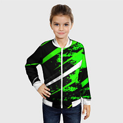 Бомбер детский Color black and green, цвет: 3D-белый — фото 2