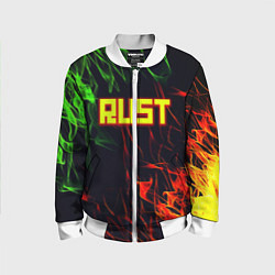 Бомбер детский RUST огненная текстура, цвет: 3D-белый