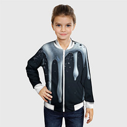 Бомбер детский Белая объемная слизь текстура, цвет: 3D-белый — фото 2