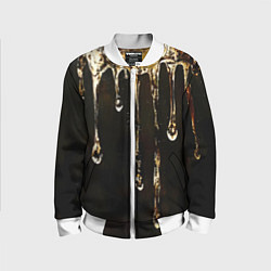 Детский бомбер Мед на коричневой текстуре