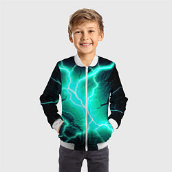 Бомбер детский Color light blue black, цвет: 3D-белый — фото 2