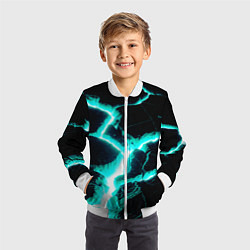 Бомбер детский Color light blue black, цвет: 3D-белый — фото 2