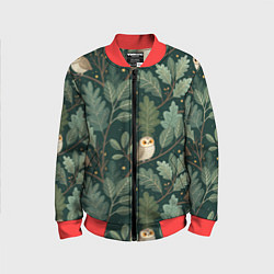 Бомбер детский Совы в лесу, цвет: 3D-красный