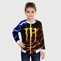 Бомбер детский Monster energy шторм, цвет: 3D-белый — фото 2