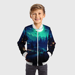 Бомбер детский Day of the Dead - Хэллоуин, цвет: 3D-белый — фото 2