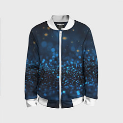 Бомбер детский Боке блестяшки на черном, цвет: 3D-белый