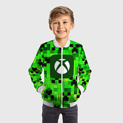 Бомбер детский Minecraft xbox, цвет: 3D-белый — фото 2