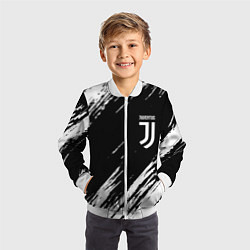 Бомбер детский Juventus штрихи красок, цвет: 3D-белый — фото 2