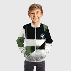 Бомбер детский BMW логотип, цвет: 3D-белый — фото 2