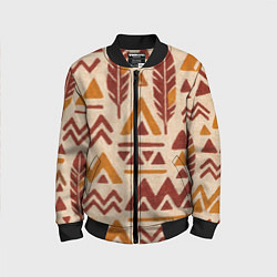 Бомбер детский Паттерн с индийскими мотивами, цвет: 3D-черный