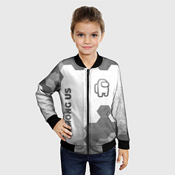 Бомбер детский Among Us - white gradient вертикально, цвет: 3D-черный — фото 2