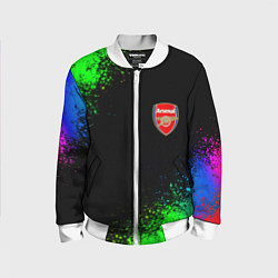 Бомбер детский Arsenal неоновые краски, цвет: 3D-белый
