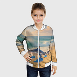 Бомбер детский Тралалеро тралала мем, цвет: 3D-белый — фото 2