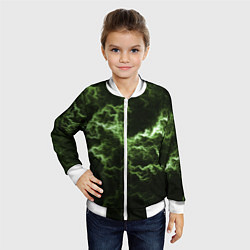 Бомбер детский Lightning green glow, цвет: 3D-белый — фото 2