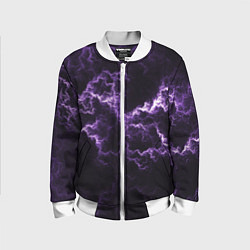 Бомбер детский Lightning purple flicker, цвет: 3D-белый