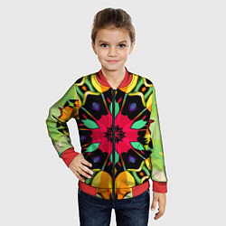 Бомбер детский Салатовый калейдоскоп, цвет: 3D-красный — фото 2