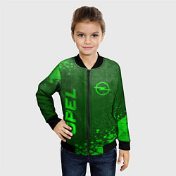 Бомбер детский Opel - green gradient вертикально, цвет: 3D-черный — фото 2