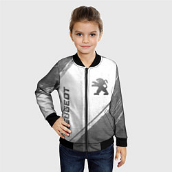 Бомбер детский Peugeot - white gradient вертикально, цвет: 3D-черный — фото 2