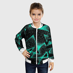 Бомбер детский The triangle is light blue, цвет: 3D-белый — фото 2