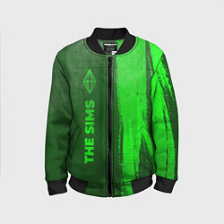Бомбер детский The Sims - green gradient по-вертикали, цвет: 3D-черный