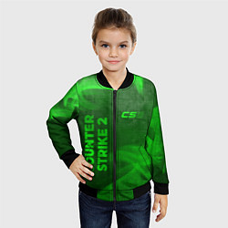 Бомбер детский Counter Strike 2 - green gradient вертикально, цвет: 3D-черный — фото 2