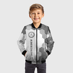 Бомбер детский Mercedes - white gradient по-вертикали, цвет: 3D-черный — фото 2