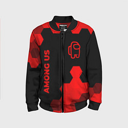 Бомбер детский Among Us - red gradient вертикально, цвет: 3D-черный