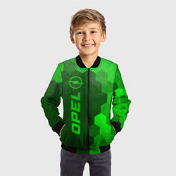 Бомбер детский Opel - green gradient по-вертикали, цвет: 3D-черный — фото 2