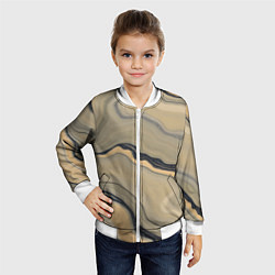 Бомбер детский Песочный мрамор, цвет: 3D-белый — фото 2