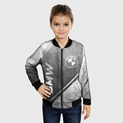 Бомбер детский BMW - grey gradient вертикально, цвет: 3D-черный — фото 2