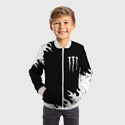 Бомбер детский Monster energy белый огонь, цвет: 3D-белый — фото 2
