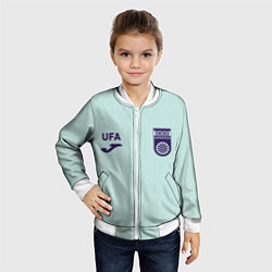 Бомбер детский Фк Уфа - мятный цвет и текстура, цвет: 3D-белый — фото 2