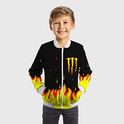Бомбер детский Monster energy fire steel, цвет: 3D-белый — фото 2