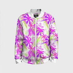 Бомбер детский Palm tree pink, цвет: 3D-белый