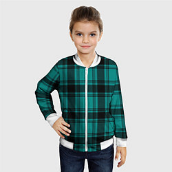 Бомбер детский Checkered dark blue, цвет: 3D-белый — фото 2
