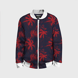 Бомбер детский Palm black red, цвет: 3D-белый