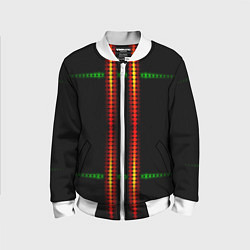 Бомбер детский Neon black green circles, цвет: 3D-белый