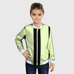 Бомбер детский Color light green black line, цвет: 3D-белый — фото 2