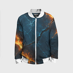 Бомбер детский Разлом плит с огнем, цвет: 3D-белый