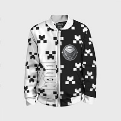 Бомбер детский Doom x minecraft pattern, цвет: 3D-белый