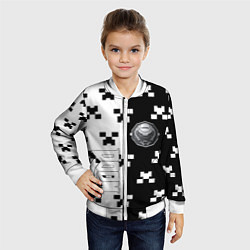 Бомбер детский Doom x minecraft pattern, цвет: 3D-белый — фото 2