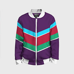 Бомбер детский Фиолетовый с полосами, цвет: 3D-белый
