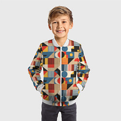 Бомбер детский Ритмы Баухауса, цвет: 3D-белый — фото 2