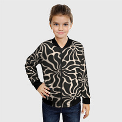 Бомбер детский Цветы black pattern, цвет: 3D-черный — фото 2