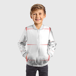 Бомбер детский Color white red stripes, цвет: 3D-белый — фото 2