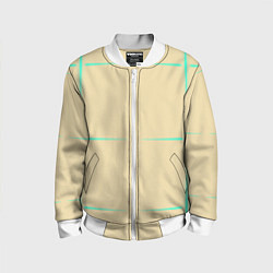 Бомбер детский Color beige green stripes, цвет: 3D-белый