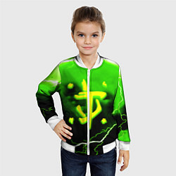 Бомбер детский Doom шторм кислотное лого, цвет: 3D-белый — фото 2